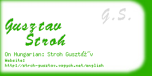 gusztav stroh business card
